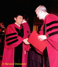 Rinpoche at Harvard commencement ceremony
