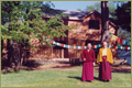 Rinpoche and Khenchen Rinpoche at the retreat center in the U.S.