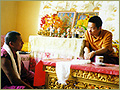 Rinpoche briefing teacher in Sankhu Monastery